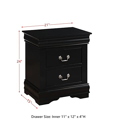 ACME Furniture Louis Philippe Nightstand, Black, One Size