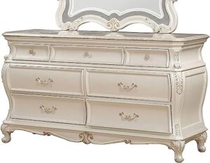 acme chantelle dresser w/granite top - 23545 - pearl white