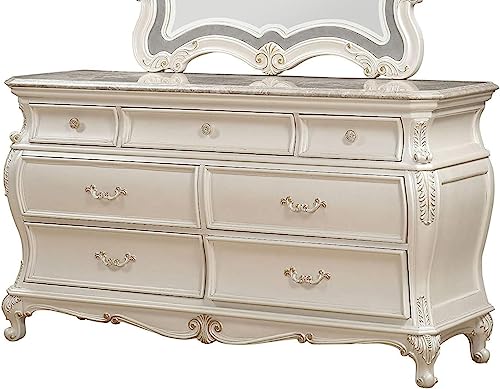 ACME Chantelle Dresser w/Granite Top - 23545 - Pearl White