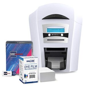 magicard enduro 3e dual sided id card printer & supplies bundle with card imaging software (3633-3021)
