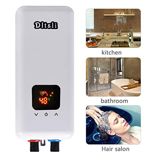 240V 5.5KW 4.5KW 3.5KW Instant Electric Hot Tankless Water Heater 3 Power Levels for Bathroom Kitchen RV Camping