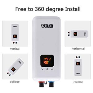 240V 5.5KW 4.5KW 3.5KW Instant Electric Hot Tankless Water Heater 3 Power Levels for Bathroom Kitchen RV Camping