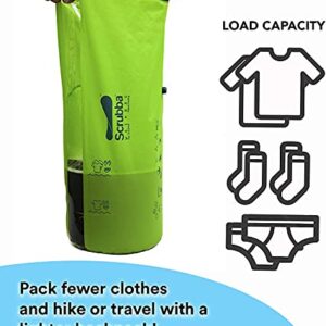 Scrubba Portable Wash Bag – Foldable Hand Washing Machine for Hotel and Travel – Light and Small Eco-friendly Camping Laundry Bag for Washing Clothes Anywhere Green Green 6.3" x 2.4" x 2.4"