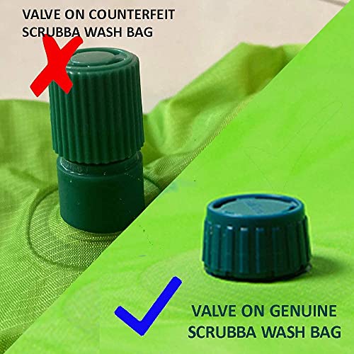 Scrubba Portable Wash Bag – Foldable Hand Washing Machine for Hotel and Travel – Light and Small Eco-friendly Camping Laundry Bag for Washing Clothes Anywhere Green Green 6.3" x 2.4" x 2.4"