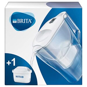 brita s0500 aluna fridge water filter jug for reduction of chlorine, limescale and impuities, white, 2.4 l