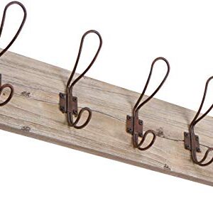 26" Wall Mount Wooden 5 Hook Rack - Vintage Style - by Trademark Innovations