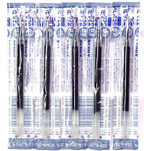 Zebra 0.5mm Blue Black Ink Refill (JF-0.5), for Zebra Sarasa Clip 0.5 Gel Ballpoint Pen(JJ15-FB), × 5 Pack/total 5 pcs (Japan Import) [Komainu-Dou Original Package]