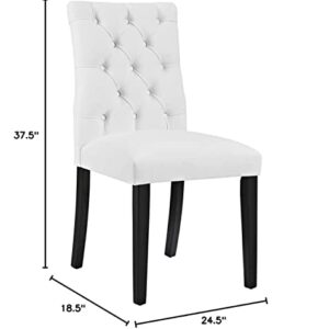 Modway MO- Duchess Modern Tufted Button Faux Leather Upholstered Parsons, Dining Chair, White