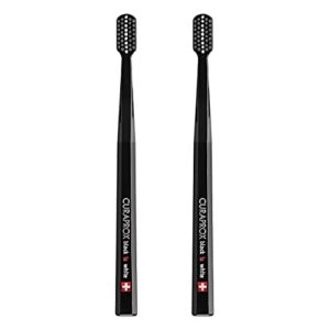 Curaprox Black is White Duo, Ultra-Soft Toothbrush, Black and White, Pack of 2