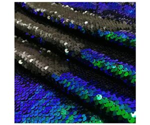 sequin fabric mermaid flip up sequin reversible sparkly fabric sold the yard dress/decor/clothing (1 yard, blue green)