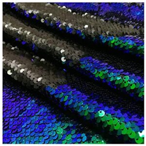 Sequin Fabric Mermaid Flip Up Sequin Reversible Sparkly Fabric Sold The Yard Dress/Decor/Clothing (1 Yard, Blue Green)