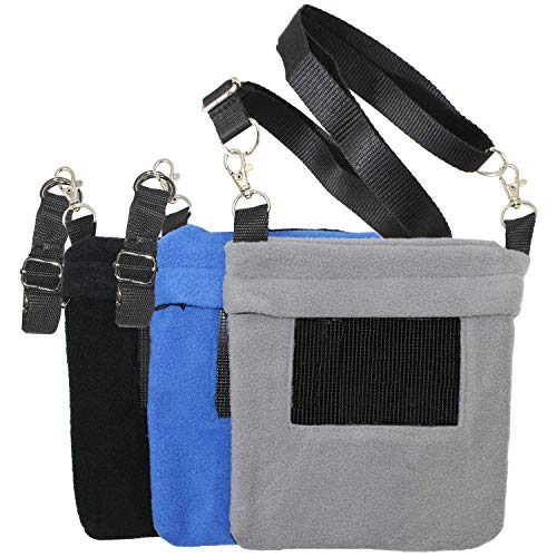 Exotic Nutrition Economy Carry Pouch (Grey) - Fleece Bonding Pouch - for Sugar Gliders, Marmosets, Squirrels, Degus, Hamsters, & Other Small Pets