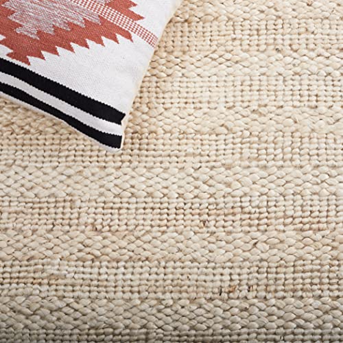 SAFAVIEH Natural Fiber Collection Accent Rug - 4' x 6', Bleach, Handmade Braided Woven Jute, Ideal for High Traffic Areas in Entryway, Living Room, Bedroom (NF212D)