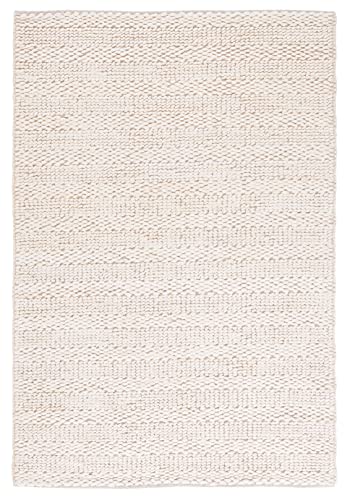 SAFAVIEH Natural Fiber Collection Accent Rug - 4' x 6', Bleach, Handmade Braided Woven Jute, Ideal for High Traffic Areas in Entryway, Living Room, Bedroom (NF212D)