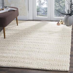 SAFAVIEH Natural Fiber Collection Accent Rug - 4' x 6', Bleach, Handmade Braided Woven Jute, Ideal for High Traffic Areas in Entryway, Living Room, Bedroom (NF212D)