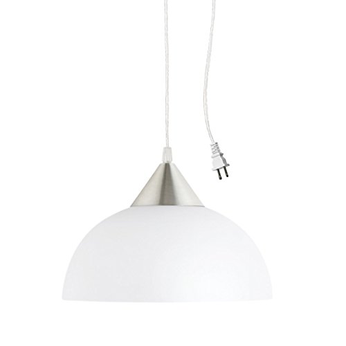 Newhouse Lighting BHPENKIT-WH 11-Inch Plug-in Hanging Pendant 1-Light Kit | White Finish | 15-Foot Cord