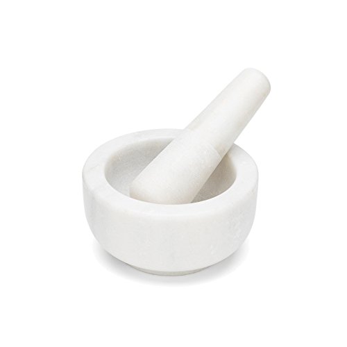 Fox Run Mortar and Pestle, Marble, White , 4.75"