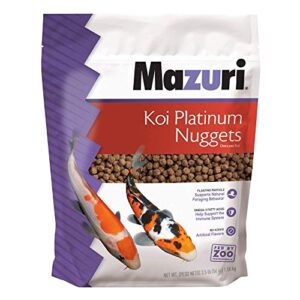 mazuri koi | platinum nuggets nutritionally complete koi fish food | for medium koi - 3.5 pound (3.5 lb.) bag