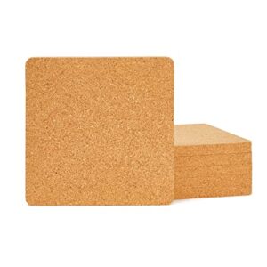 6-pack square cork trivet, corkboard placemats, cork hot pads for table, home kitchen, hot pots, pans, and kettles, heat resistant, multifunctional (7x7 inches)