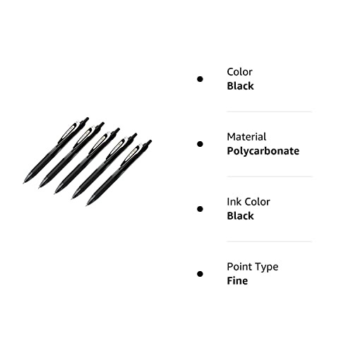 Zebra Sarasa Dry Gel Ink Pen Black (JJ31-BK), 0.5mm Fine, 5 pens per Pack (Japan Import)