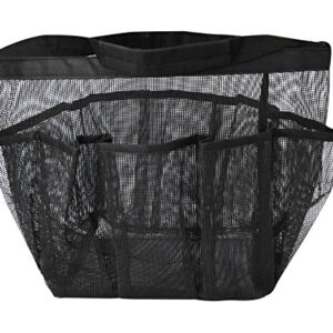 eoocvt Mesh Shower Caddy, 8 Pockets Quick Dry Hanging Toiletry Tote Bag for Bathroom Shower Organizer Accessories (Black)