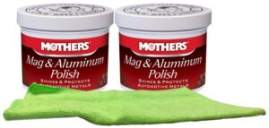 mothers mag & aluminum polish 5 oz bundle with microfiber cloth (3 items)