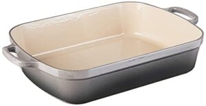 le creuset enameled cast iron signature rectangular roaster, 5.25 qt. (11.7" x 16.8") , oyster