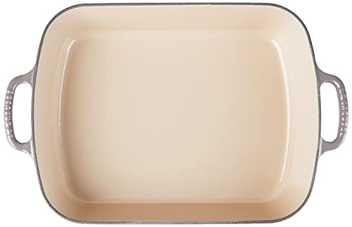 Le Creuset Enameled Cast Iron Signature Rectangular Roaster, 5.25 qt. (11.7" x 16.8") , Oyster