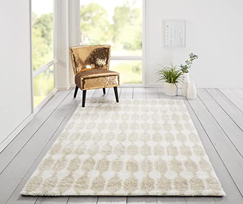 Novogratz by Momeni Novogratz Retro Collection Stockings Shag Area Rug, 5'0" x 7'6", Taupe