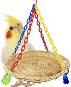 bonka bird toys 1186 flat basket swing cages parrot natural cockatiel parakeet quality product hand made in the usa