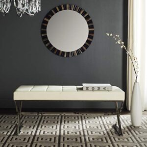 Safavieh Home Collection Micha Modern Glam Cream Bench