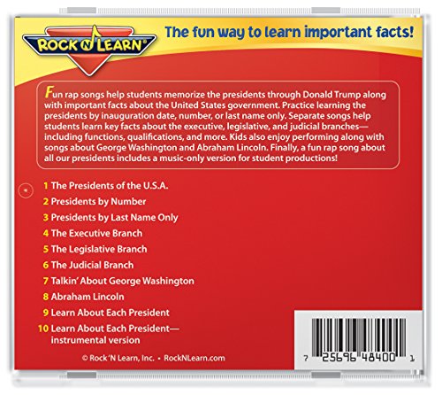 Presidents & U.S. Government Audio CD with Printable Book by Rock 'N Learn