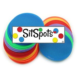 sitspots® original circle packs - classroom circle floor dots | the original sit spots for your classroom seating, organizing and managing your students (4" circles (30), original multi-color)
