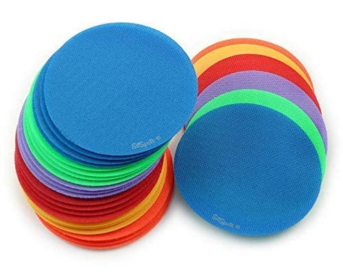 SitSpots® Original Circle Packs - Classroom Circle Floor Dots | The Original Sit Spots for Your Classroom Seating, Organizing and Managing Your Students (4" Circles (30), Original Multi-Color)