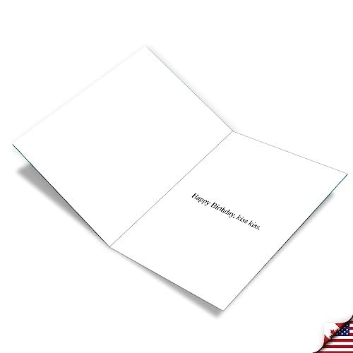 NobleWorks - 1 Jumbo Funny Card for Birthdays (8.5 x 11 Inch) - Cartoon Joke, Humor Bday Card with Envelope - Everyone Kiss My A-s J5452BDG