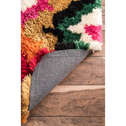 nuLOOM Handmade Carnival Abbey Shaggy Area Rug, 7' 6" x 9' 6", Multi