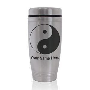 skunkwerkz commuter travel mug, yin yang, personalized engraving included