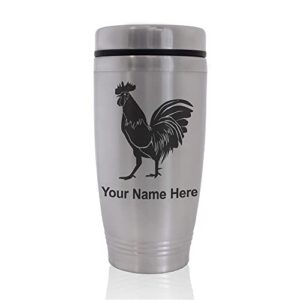 skunkwerkz commuter travel mug, rooster, personalized engraving included