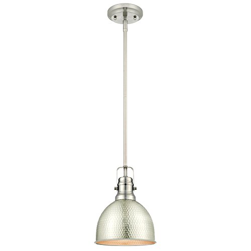 Westinghouse Lighting 6345500 One-Light Mini Pendant Hammered Brushed Nickel Finish