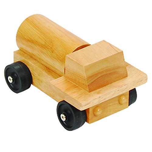 Constructive Playthings 9" L. Solid Hardwood Tanker Truck with Non-Marking Rubber Wheels and Steel Axles