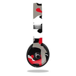 mightyskins skin compatible with beats by dr. dre solo 3 wireless - red camo | protective, durable, and unique vinyl decal wrap cover | easy to apply, remove, and change styles | made in the usa