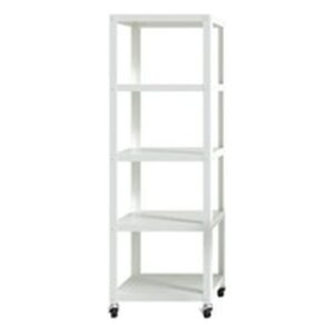 space solutions cooper 5 modern contemporary white finish shelf rolling metal bookcase