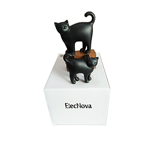 ElecNova Desktop Cell Phone Holder-Resin 2 Black Cats Smartphone Stand Mount Dock for All Smartphone, ipad, Tablet Home Decor Ideal Gift