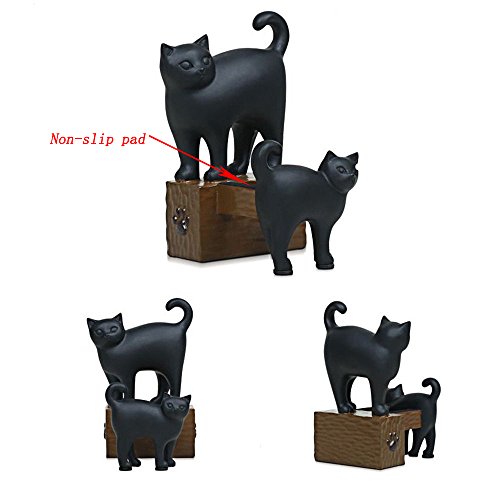 ElecNova Desktop Cell Phone Holder-Resin 2 Black Cats Smartphone Stand Mount Dock for All Smartphone, ipad, Tablet Home Decor Ideal Gift
