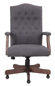 boss office products executive commercial swivel chair, slate grey