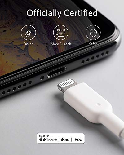 Anker Powerline II Lightning Cable, [6ft MFi Certified] USB Charging/Sync Lightning Cord Compatible with iPhone SE 11 11 Pro 11 Pro Max Xs MAX XR X 8 7 6S 6 5, iPad and More