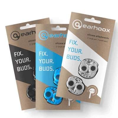 Earhoox 2 Pairs AirPods Ear Hooks and Anti Slip Covers Compatible with Apple AirPods 1 & AirPods 2 or EarPods Headphones/Earbuds