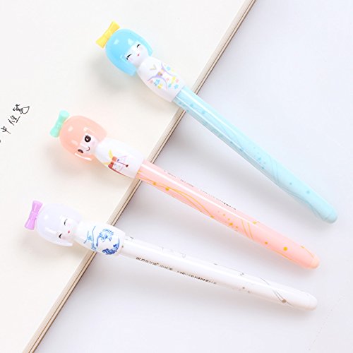 Vanvene 12pcs/lot Small Fresh Japanese Doll colored gel pens for writing cartoon 0.38mm black ink roll pen office school supplies