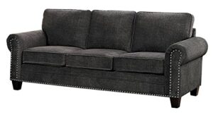 homelegance cornelia 86" fabric sofa, dark gray