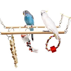 parrot wooden bird swing parakeet cage hammock hanging toy for small parakeets cockatiels conures macaws parrots love birds finches